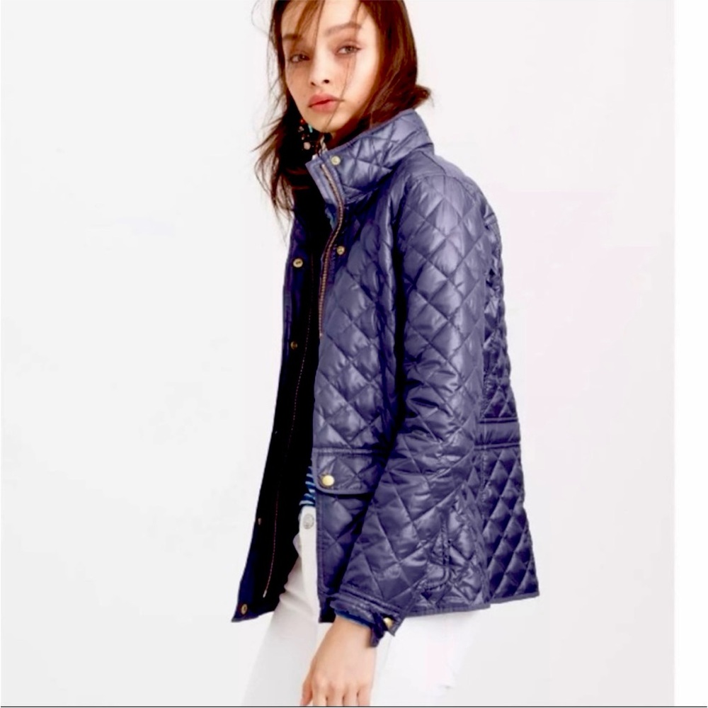 J. Crew Blue Quilted Puffer Jacket